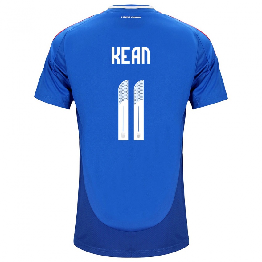Mænd Italien Moise Kean #11 Blå Hjemmebane Spillertrøjer 24-26 Trøje T-Shirt