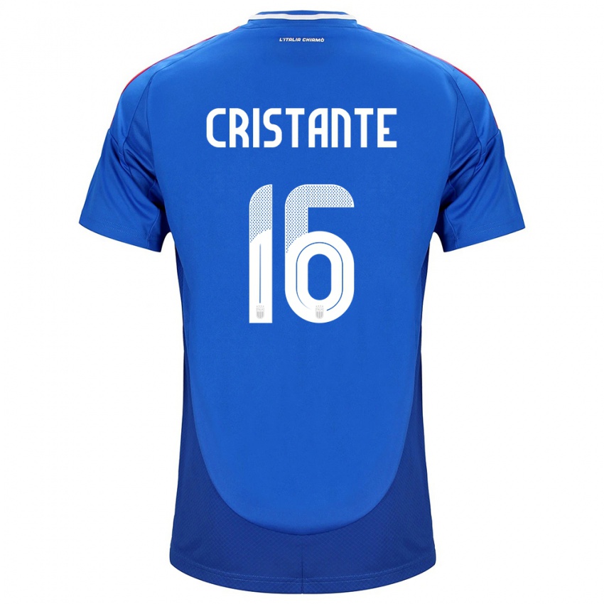 Mænd Italien Bryan Cristante #16 Blå Hjemmebane Spillertrøjer 24-26 Trøje T-Shirt
