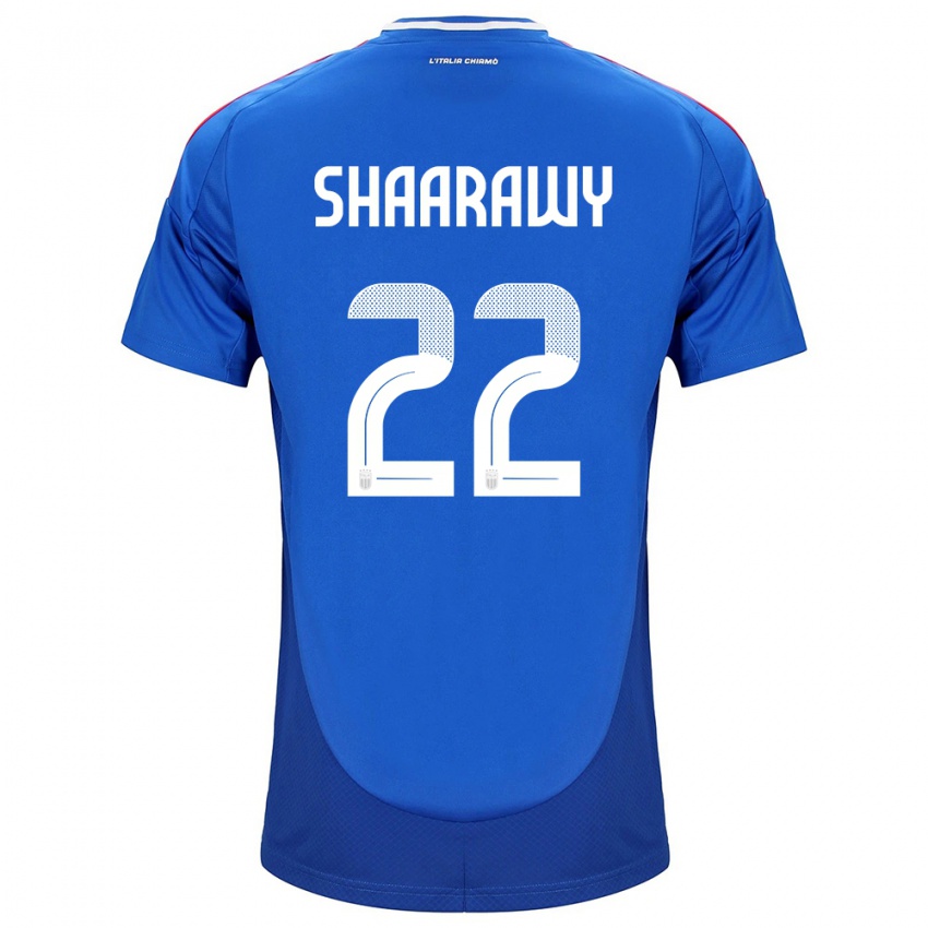 Mænd Italien Stephan El Shaarawy #22 Blå Hjemmebane Spillertrøjer 24-26 Trøje T-Shirt