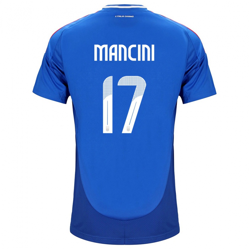 Mænd Italien Gianluca Mancini #17 Blå Hjemmebane Spillertrøjer 24-26 Trøje T-Shirt