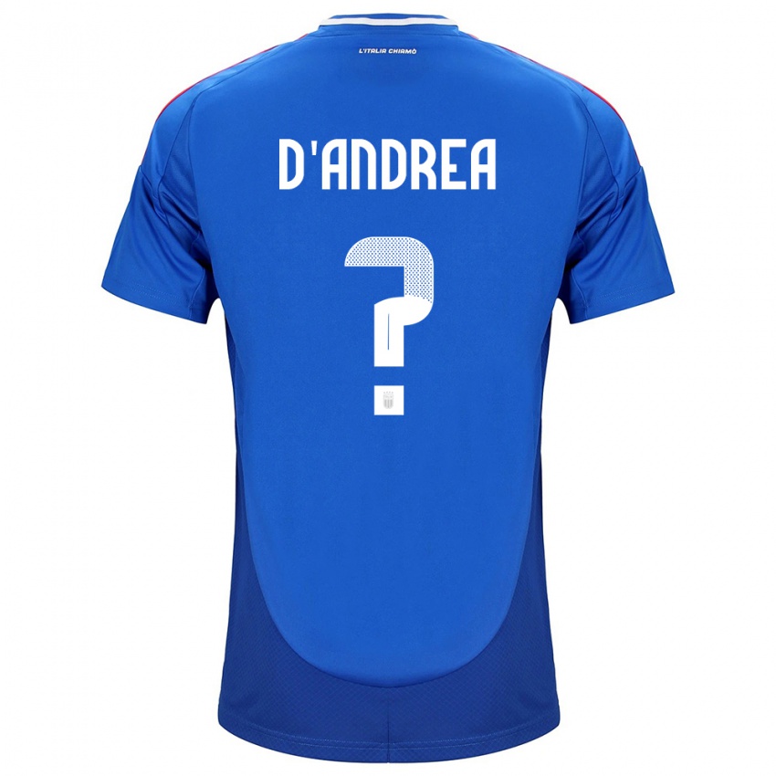 Mænd Italien Luca D'andrea #0 Blå Hjemmebane Spillertrøjer 24-26 Trøje T-Shirt