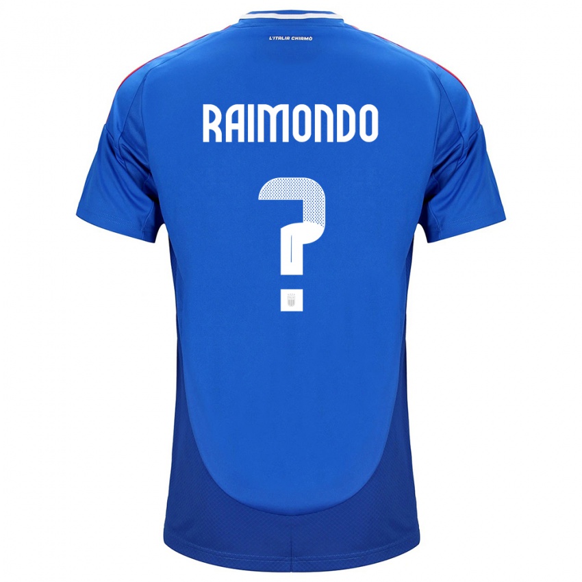 Mænd Italien Antonio Raimondo #0 Blå Hjemmebane Spillertrøjer 24-26 Trøje T-Shirt