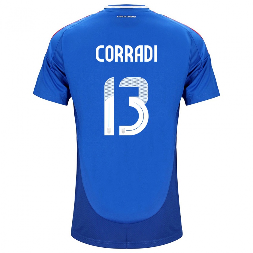 Mænd Italien Christian Corradi #13 Blå Hjemmebane Spillertrøjer 24-26 Trøje T-Shirt