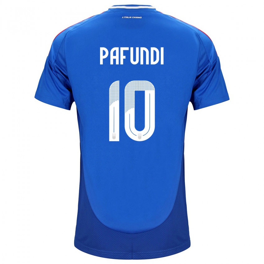 Mænd Italien Simone Pafundi #10 Blå Hjemmebane Spillertrøjer 24-26 Trøje T-Shirt