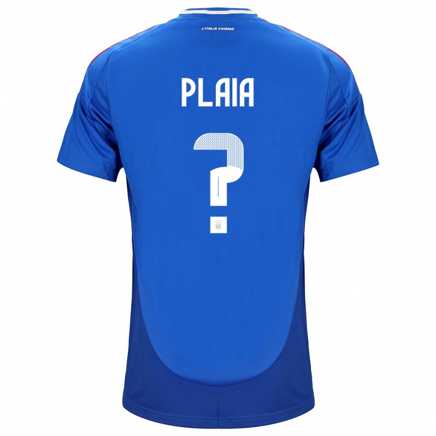 Mænd Italien Matteo Plaia #0 Blå Hjemmebane Spillertrøjer 24-26 Trøje T-Shirt