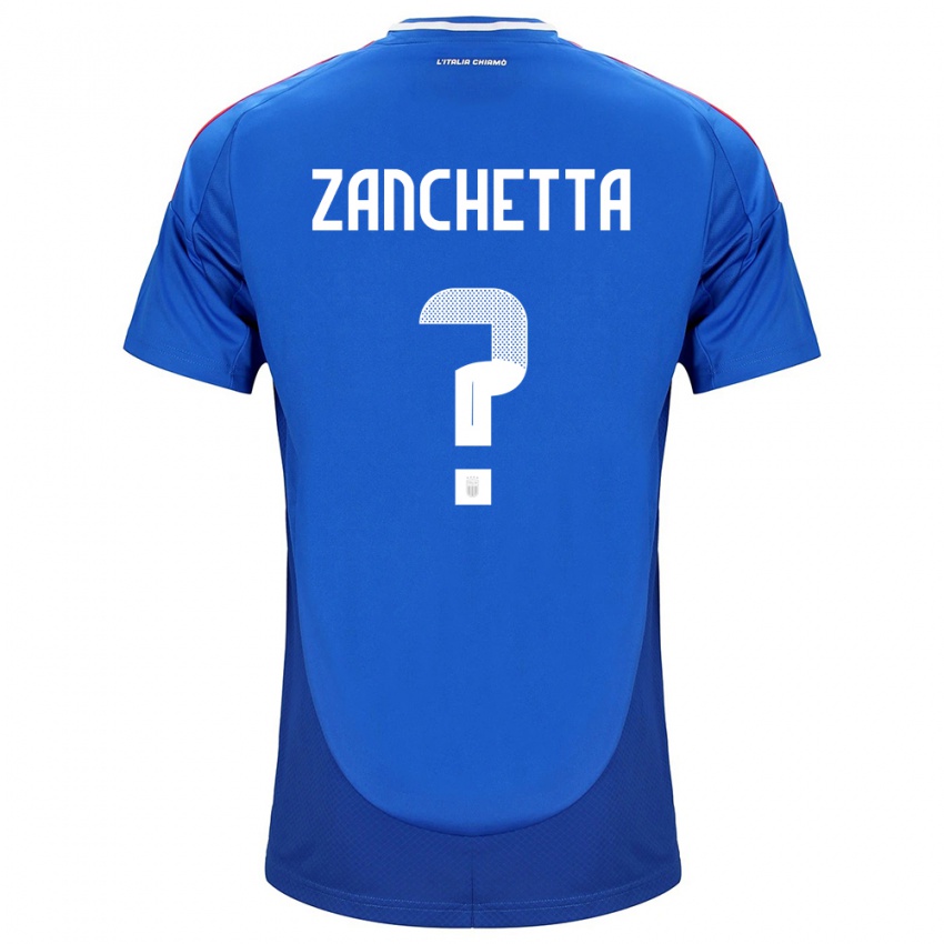 Mænd Italien Mattia Zanchetta #0 Blå Hjemmebane Spillertrøjer 24-26 Trøje T-Shirt