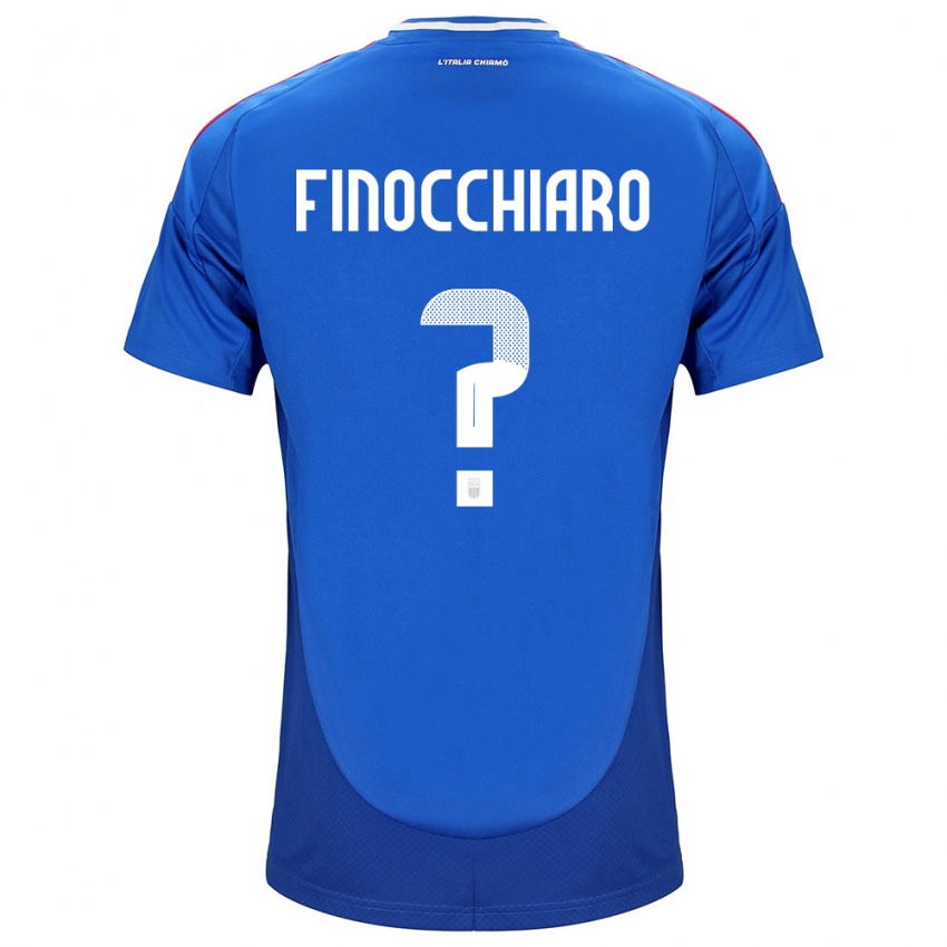 Mænd Italien Gabriele Finocchiaro #0 Blå Hjemmebane Spillertrøjer 24-26 Trøje T-Shirt