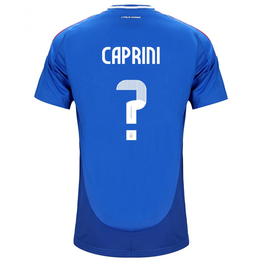 Mænd Italien Maat Daniel Caprini #0 Blå Hjemmebane Spillertrøjer 24-26 Trøje T-Shirt