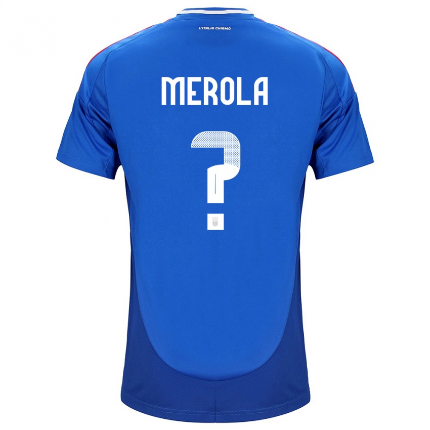 Mænd Italien Antonio Stefano Merola #0 Blå Hjemmebane Spillertrøjer 24-26 Trøje T-Shirt