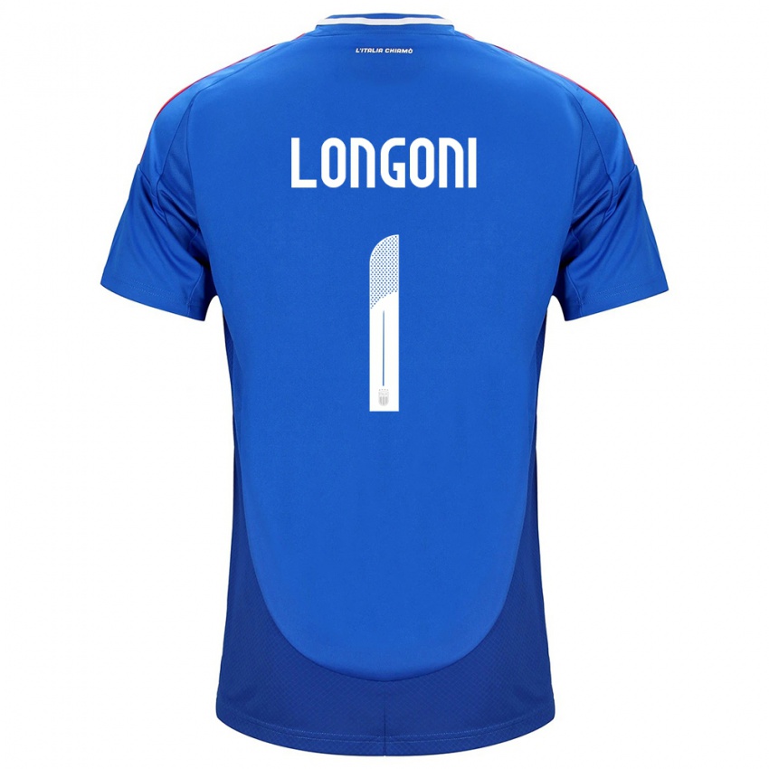 Mænd Italien Alessandro Longoni #1 Blå Hjemmebane Spillertrøjer 24-26 Trøje T-Shirt