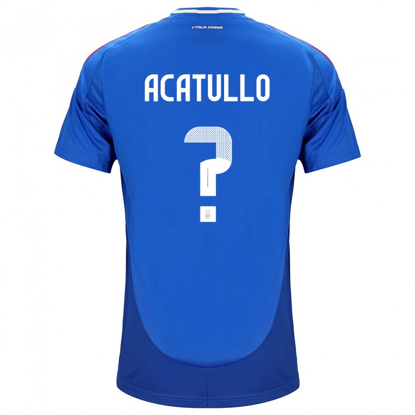 Mænd Italien Cristian Acatullo #0 Blå Hjemmebane Spillertrøjer 24-26 Trøje T-Shirt