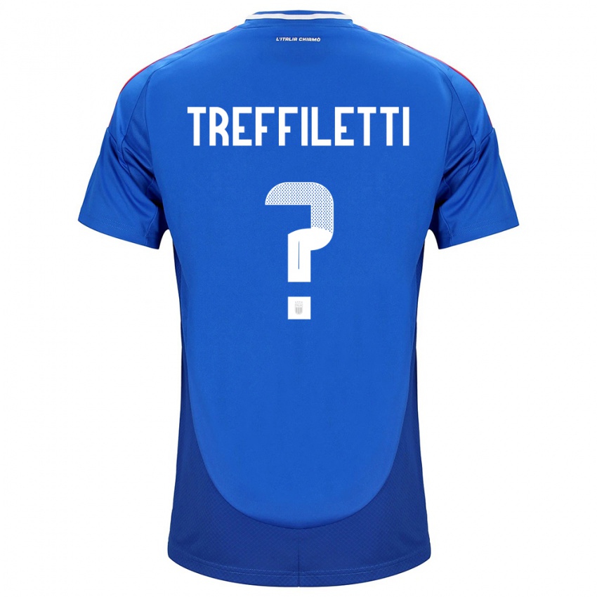 Mænd Italien Danilo Treffiletti #0 Blå Hjemmebane Spillertrøjer 24-26 Trøje T-Shirt