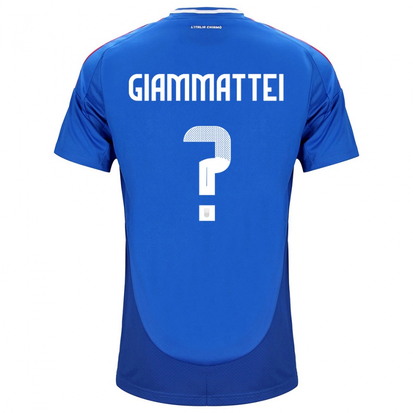 Mænd Italien Gioele Giammattei #0 Blå Hjemmebane Spillertrøjer 24-26 Trøje T-Shirt