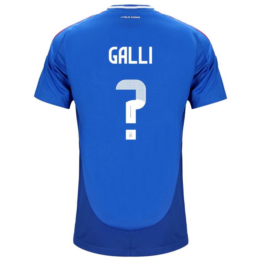 Mænd Italien Aurora Galli #0 Blå Hjemmebane Spillertrøjer 24-26 Trøje T-Shirt