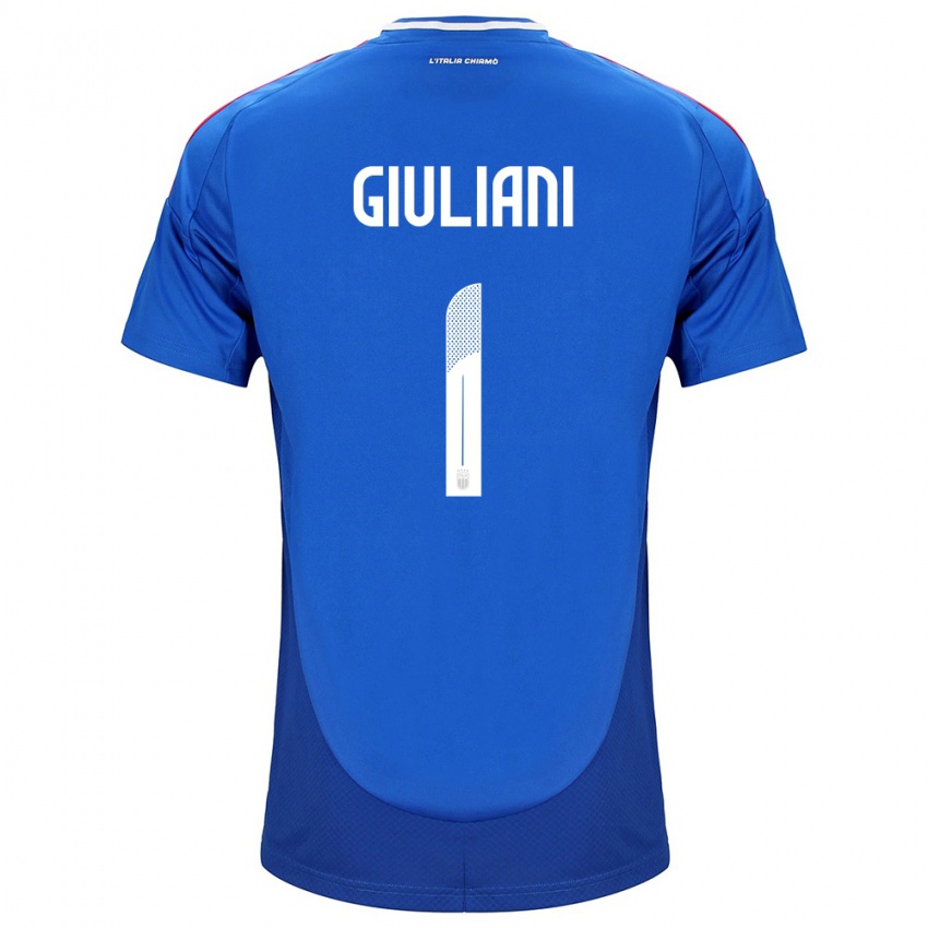 Mænd Italien Laura Giuliani #1 Blå Hjemmebane Spillertrøjer 24-26 Trøje T-Shirt