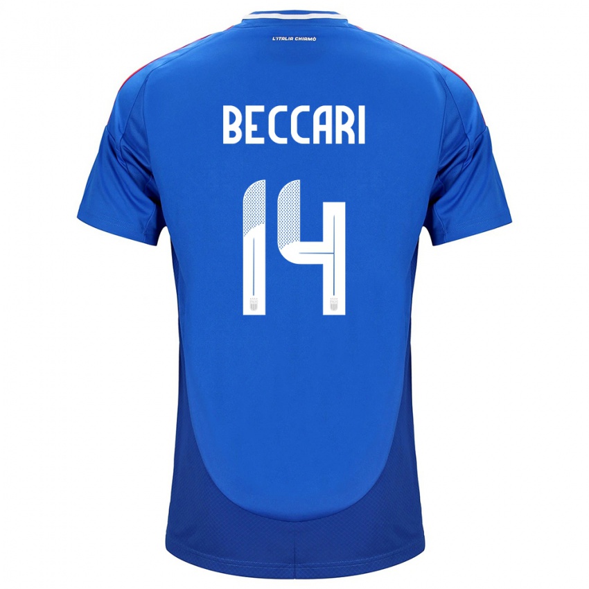 Mænd Italien Chiara Beccari #14 Blå Hjemmebane Spillertrøjer 24-26 Trøje T-Shirt