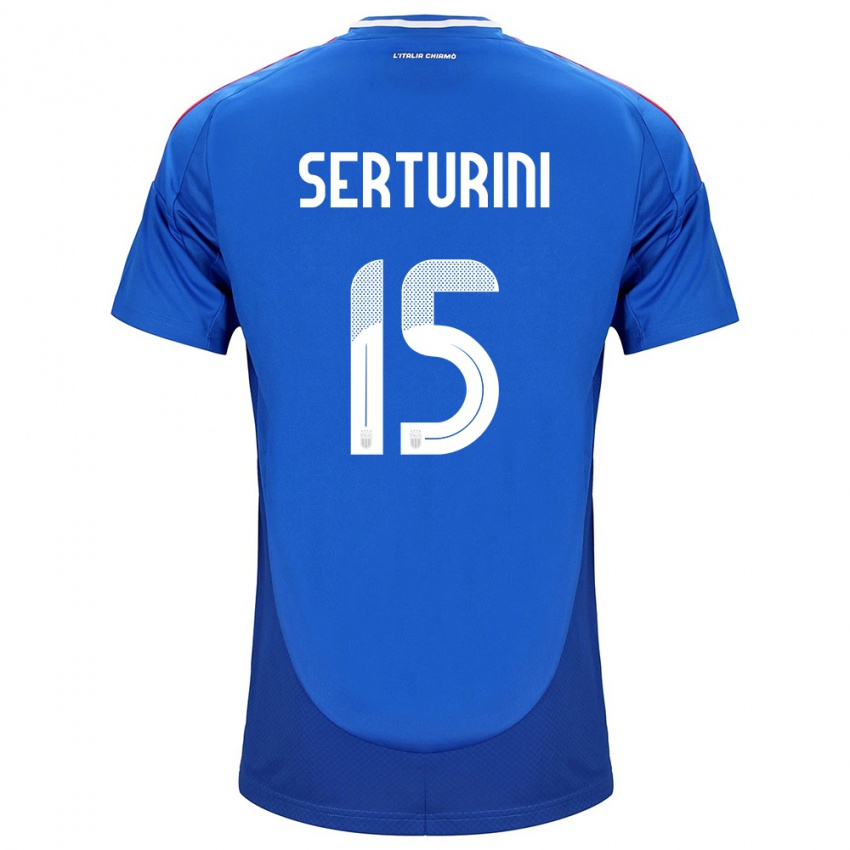 Mænd Italien Annamaria Serturini #15 Blå Hjemmebane Spillertrøjer 24-26 Trøje T-Shirt