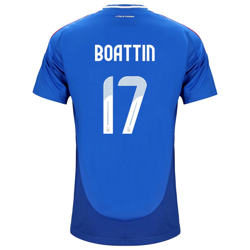 Mænd Italien Lisa Boattin #17 Blå Hjemmebane Spillertrøjer 24-26 Trøje T-Shirt