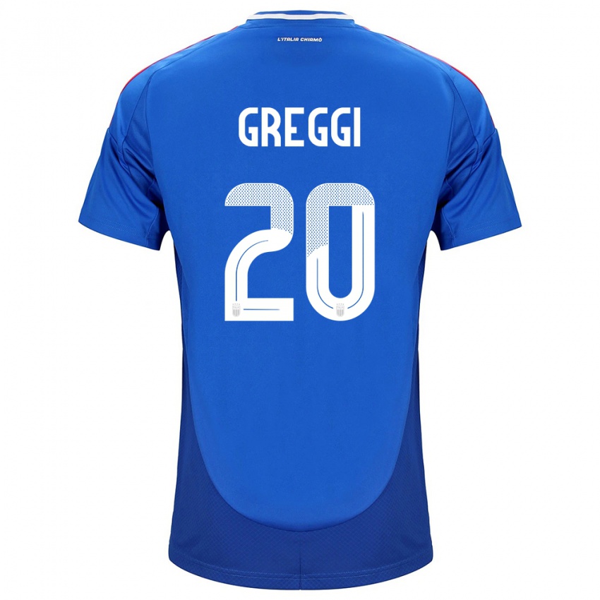 Mænd Italien Giada Greggi #20 Blå Hjemmebane Spillertrøjer 24-26 Trøje T-Shirt