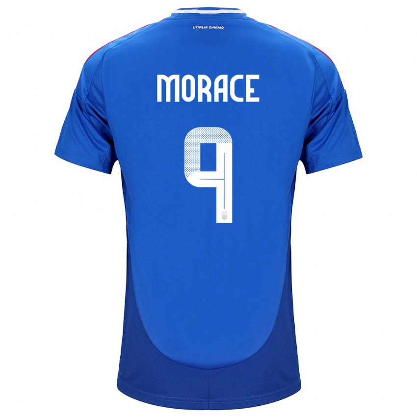 Mænd Italien Carolina Morace #9 Blå Hjemmebane Spillertrøjer 24-26 Trøje T-Shirt