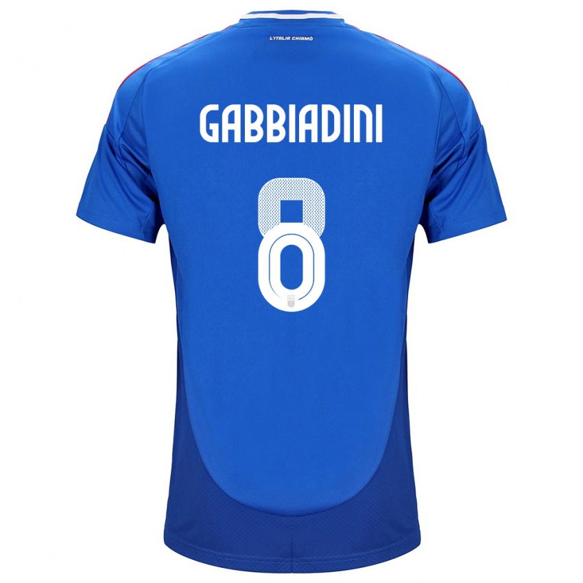 Mænd Italien Melania Gabbiadini #8 Blå Hjemmebane Spillertrøjer 24-26 Trøje T-Shirt