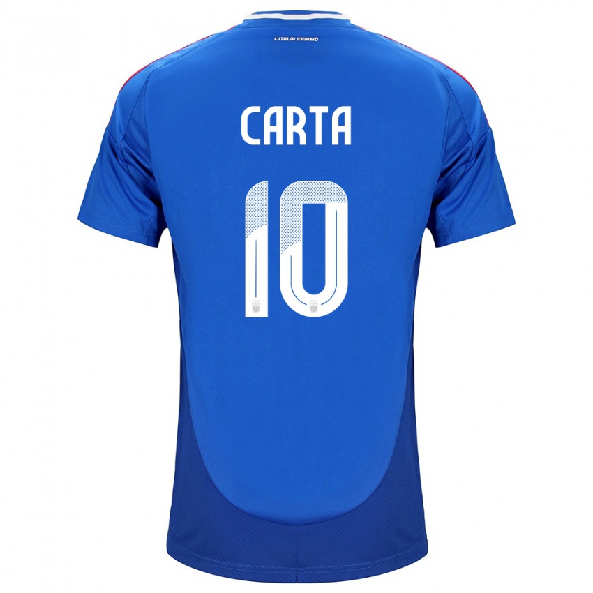 Mænd Italien Antonella Carta #10 Blå Hjemmebane Spillertrøjer 24-26 Trøje T-Shirt