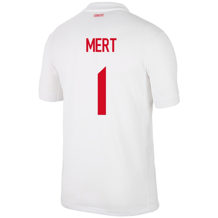 Mænd Tyrkiet Mert Günok #1 Hvid Hjemmebane Spillertrøjer 24-26 Trøje T-Shirt