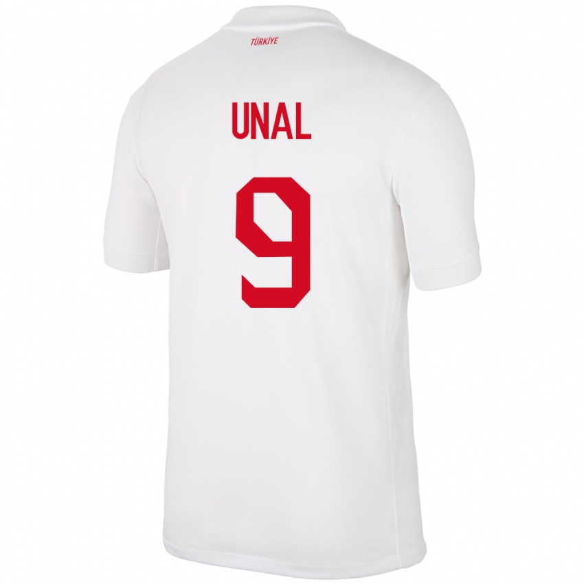 Mænd Tyrkiet Enes Ünal #9 Hvid Hjemmebane Spillertrøjer 24-26 Trøje T-Shirt