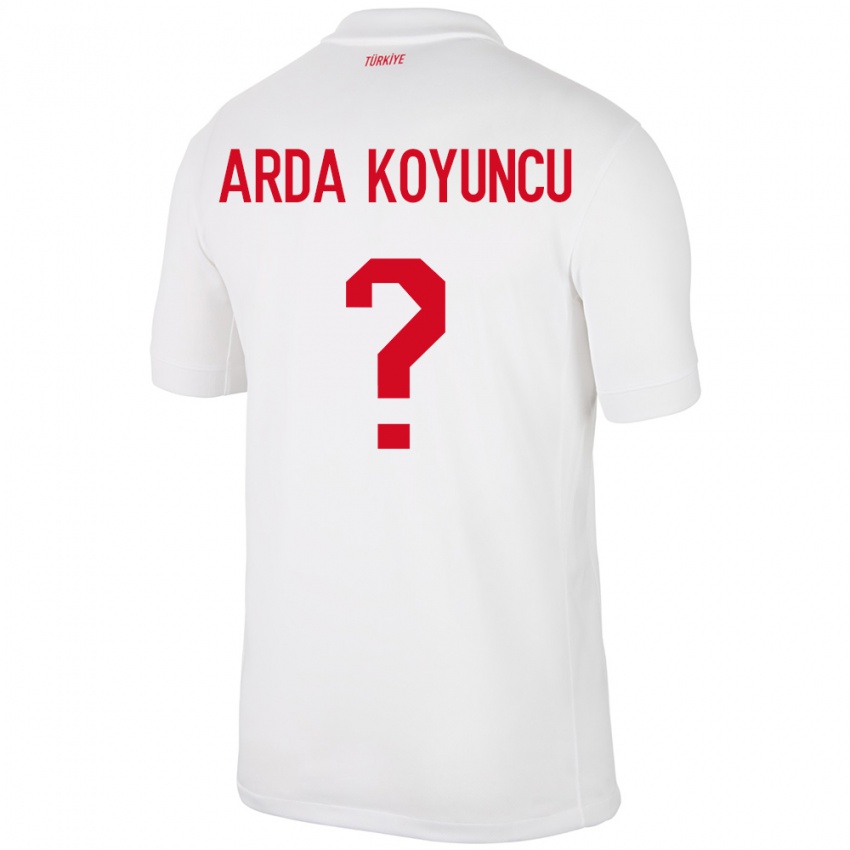 Mænd Tyrkiet Efe Arda Koyuncu #0 Hvid Hjemmebane Spillertrøjer 24-26 Trøje T-Shirt