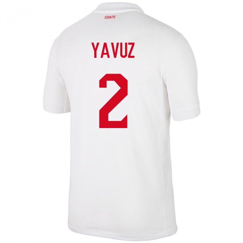 Mænd Tyrkiet Batuhan Yavuz #2 Hvid Hjemmebane Spillertrøjer 24-26 Trøje T-Shirt