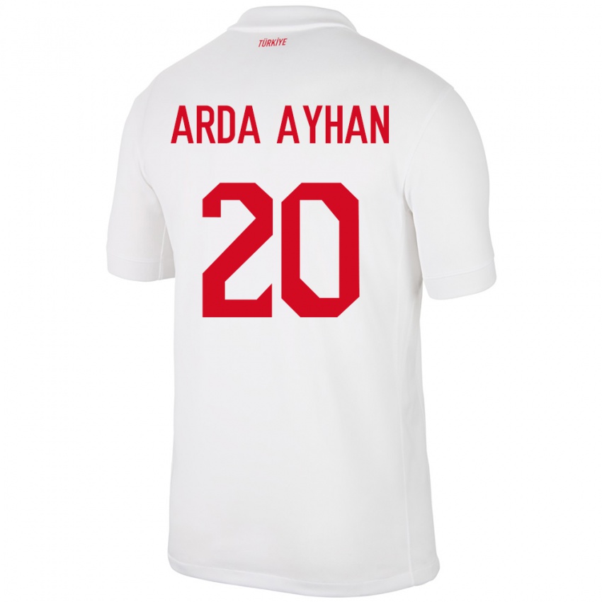 Mænd Tyrkiet Murat Arda Ayhan #20 Hvid Hjemmebane Spillertrøjer 24-26 Trøje T-Shirt