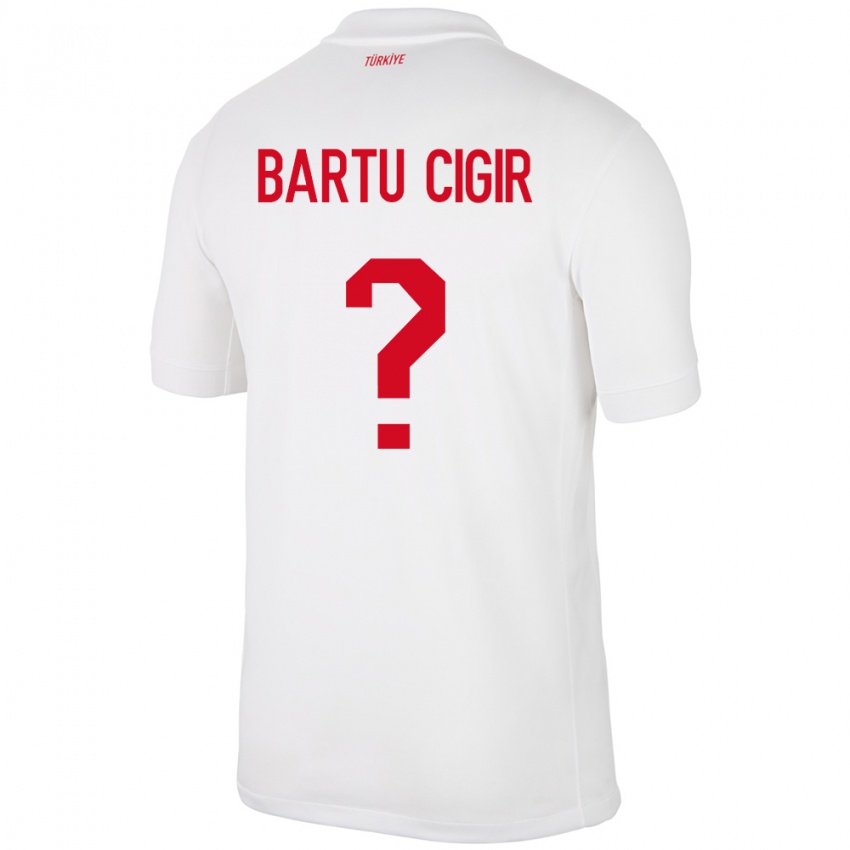 Mænd Tyrkiet Can Bartu Çığır #0 Hvid Hjemmebane Spillertrøjer 24-26 Trøje T-Shirt