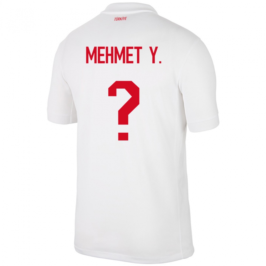 Mænd Tyrkiet Mehmet Yildirim #0 Hvid Hjemmebane Spillertrøjer 24-26 Trøje T-Shirt