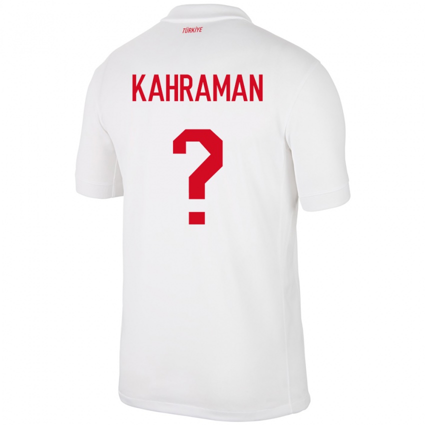 Mænd Tyrkiet Osman Kahraman #0 Hvid Hjemmebane Spillertrøjer 24-26 Trøje T-Shirt