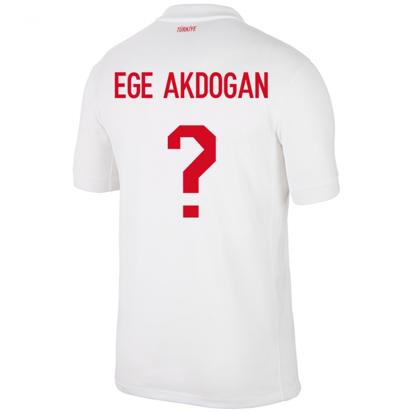 Mænd Tyrkiet Hasan Ege Akdoğan #0 Hvid Hjemmebane Spillertrøjer 24-26 Trøje T-Shirt