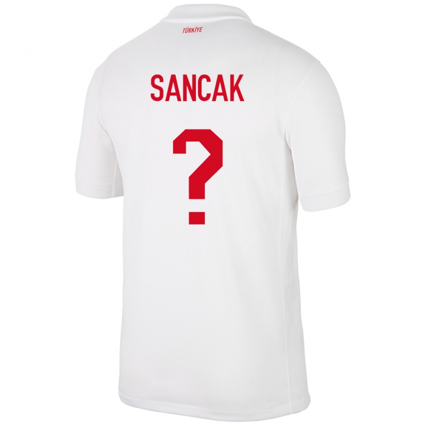 Mænd Tyrkiet Tolga Sancak #0 Hvid Hjemmebane Spillertrøjer 24-26 Trøje T-Shirt