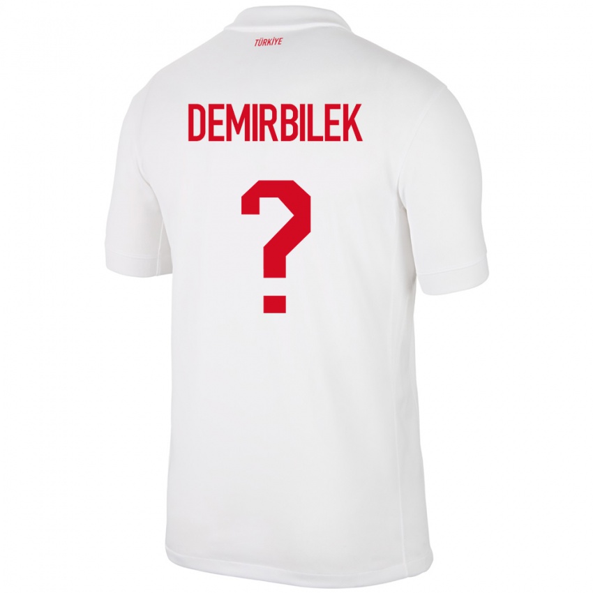 Mænd Tyrkiet Ali Demirbilek #0 Hvid Hjemmebane Spillertrøjer 24-26 Trøje T-Shirt