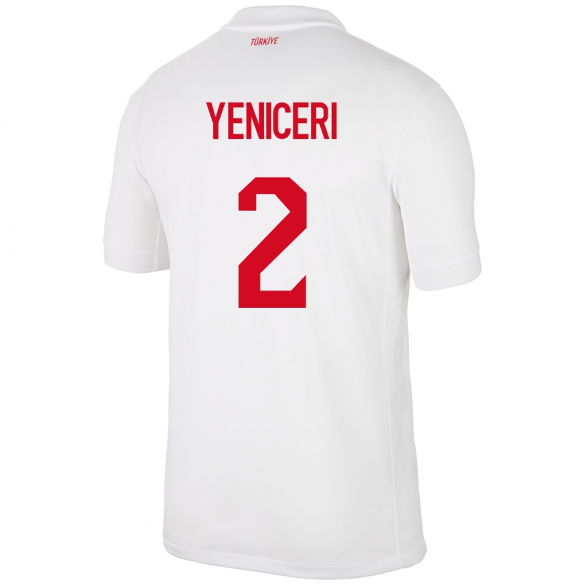 Mænd Tyrkiet Berna Yeniçeri #2 Hvid Hjemmebane Spillertrøjer 24-26 Trøje T-Shirt