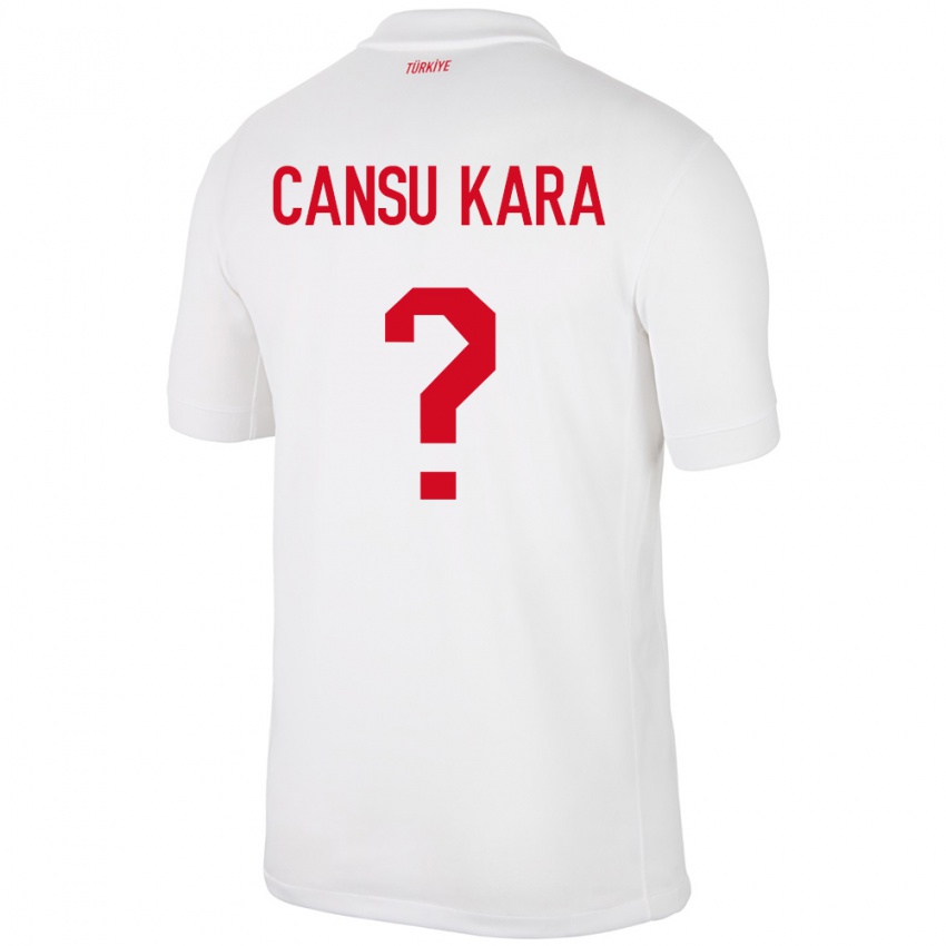 Mænd Tyrkiet İlayda Cansu Kara #0 Hvid Hjemmebane Spillertrøjer 24-26 Trøje T-Shirt