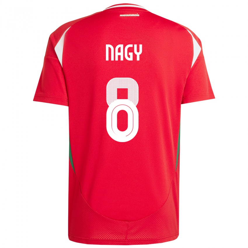 Mænd Ungarn Ádám Nagy #8 Rød Hjemmebane Spillertrøjer 24-26 Trøje T-Shirt