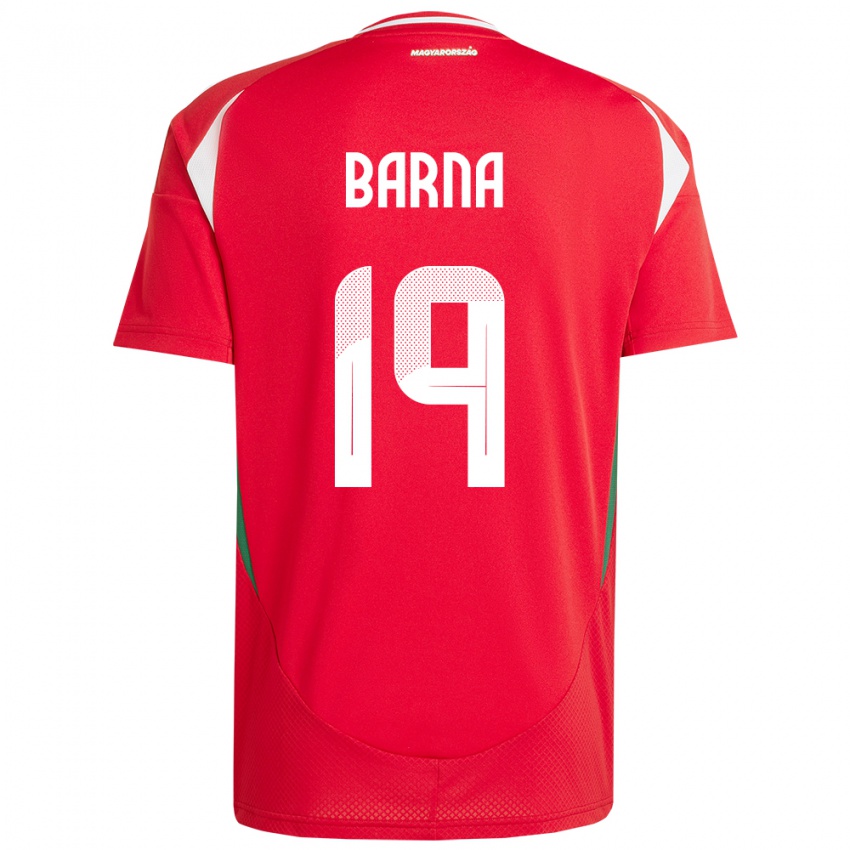 Mænd Ungarn Daniel Barna #19 Rød Hjemmebane Spillertrøjer 24-26 Trøje T-Shirt