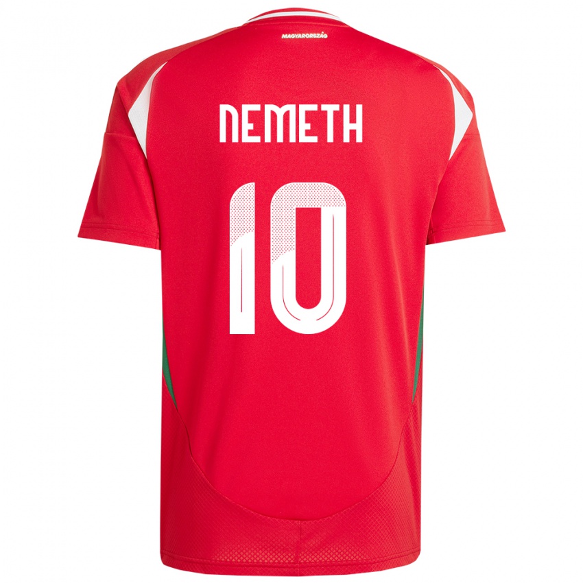 Mænd Ungarn Hunor Németh #10 Rød Hjemmebane Spillertrøjer 24-26 Trøje T-Shirt