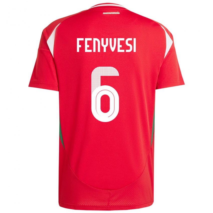 Mænd Ungarn Evelin Fenyvesi #6 Rød Hjemmebane Spillertrøjer 24-26 Trøje T-Shirt