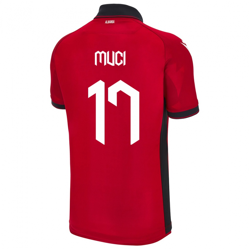 Mænd Albanien Ernest Muci #17 Rød Hjemmebane Spillertrøjer 24-26 Trøje T-Shirt