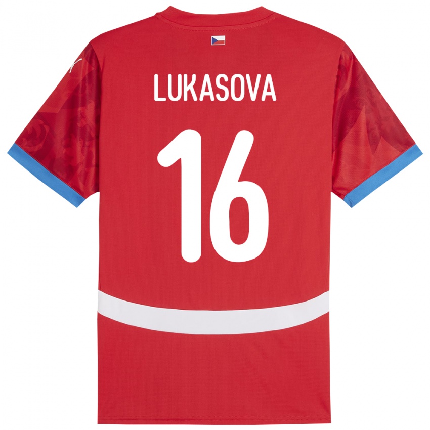 Mænd Tjekkiet Olivie Lukášová #16 Rød Hjemmebane Spillertrøjer 24-26 Trøje T-Shirt