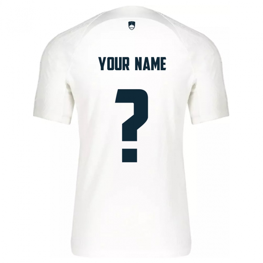 Mænd Slovenien Dit Navn #0 Hvid Hjemmebane Spillertrøjer 24-26 Trøje T-Shirt
