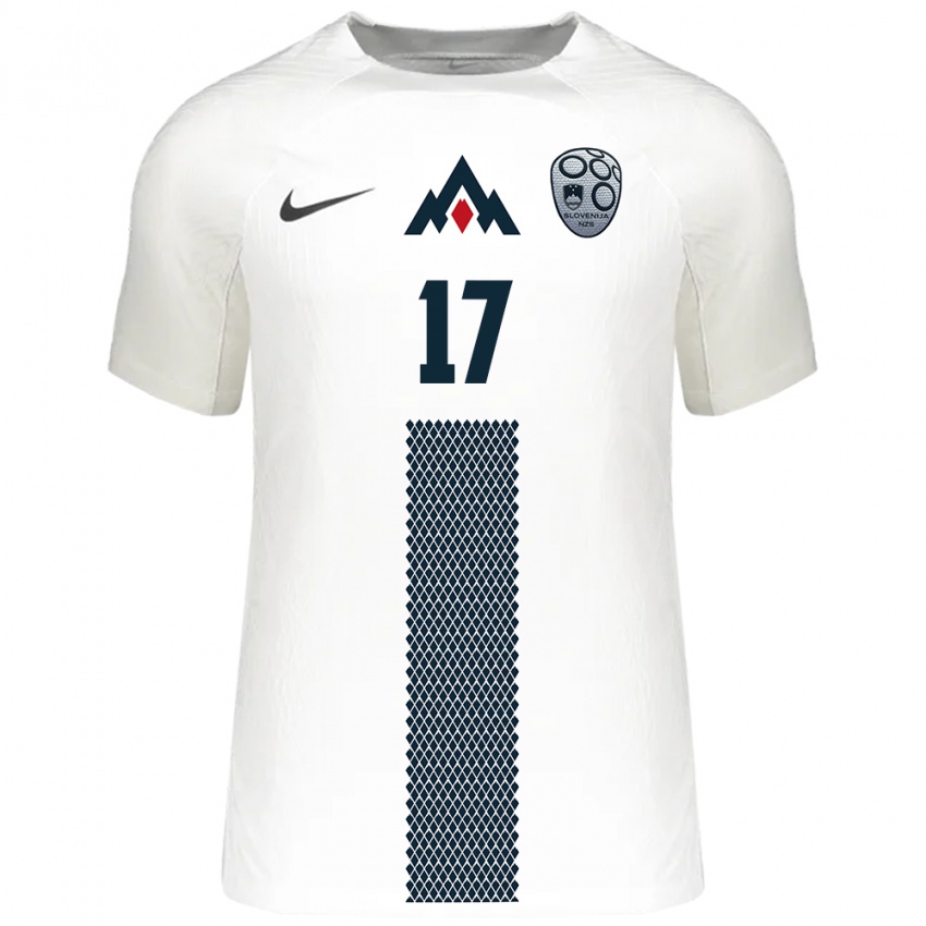 Mænd Slovenien Matic Ferk #17 Hvid Hjemmebane Spillertrøjer 24-26 Trøje T-Shirt