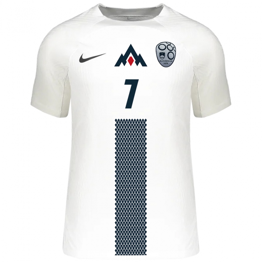 Mænd Slovenien Jaka Premrl #7 Hvid Hjemmebane Spillertrøjer 24-26 Trøje T-Shirt