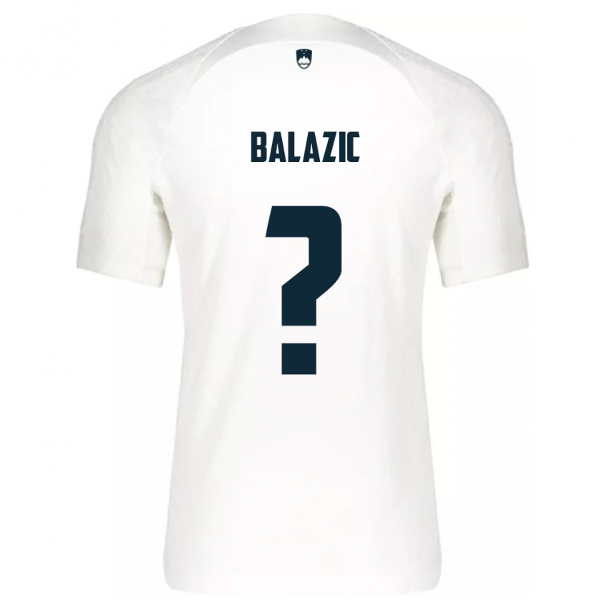 Mænd Slovenien Jan Balazic #0 Hvid Hjemmebane Spillertrøjer 24-26 Trøje T-Shirt