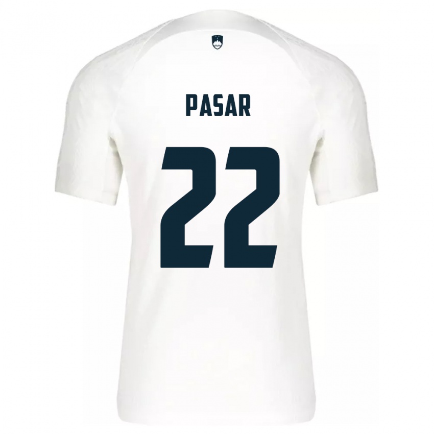 Mænd Slovenien Melania Pasar #22 Hvid Hjemmebane Spillertrøjer 24-26 Trøje T-Shirt
